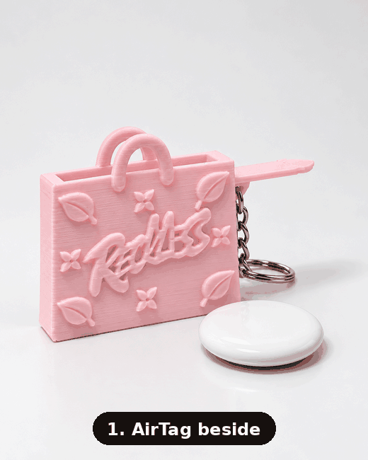 How it works: AirTag slides inside the InKeynito Chain - Pastel Pink